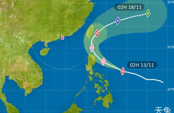 天文台指台风天兔将逐渐增强会否影响香港有待观察